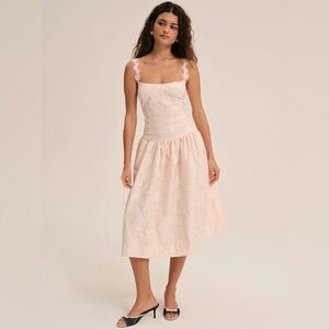 For Love & Lemons Florence Midi Dress - Lace-Trim Pink Dress